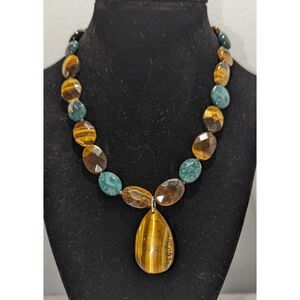 Green Jasper and Tiger's Eye Necklace
